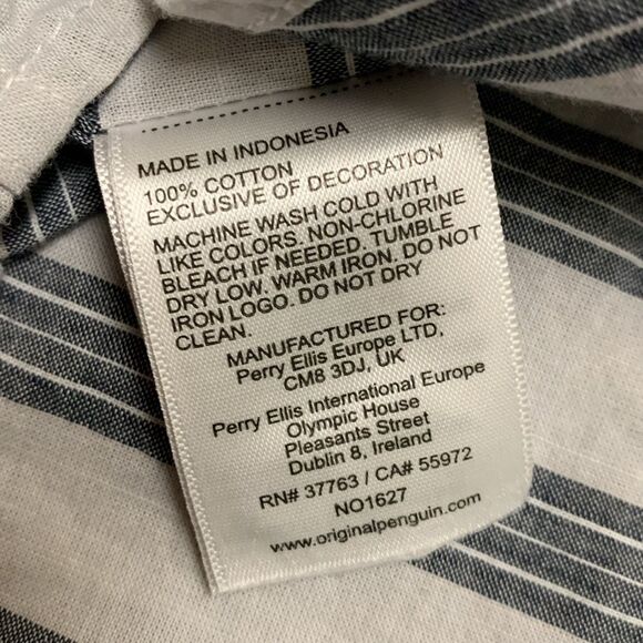 Mens Original Penguin Button Down Stripe‎ Casual Shirt - Picture 4 of 6